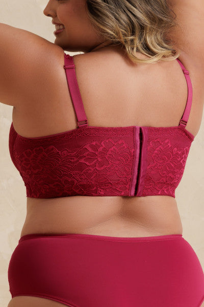 Sutiã Top Cropped em Renda com Bojo Macio Belle Femme