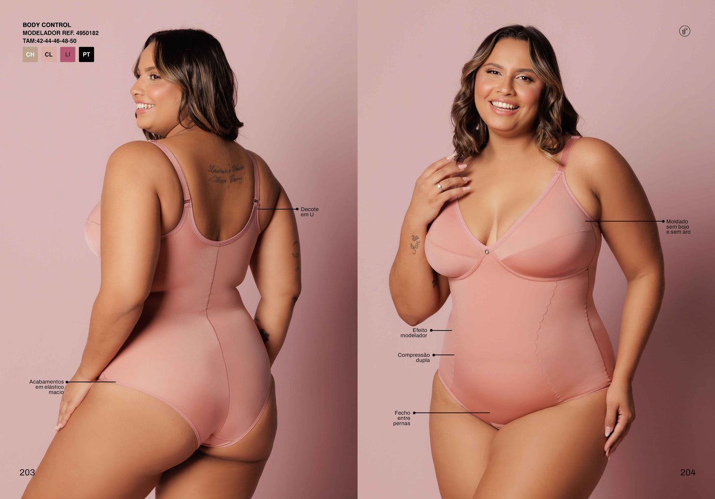 Body Modelador Sem Bojo Body Control