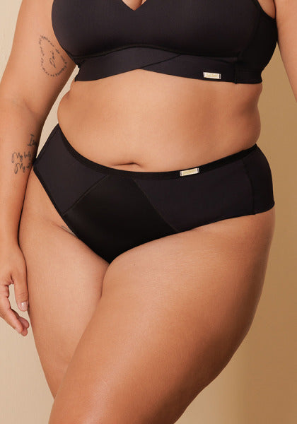 Calcinha Fio Dental Duplo Com Recorte Basic Plus