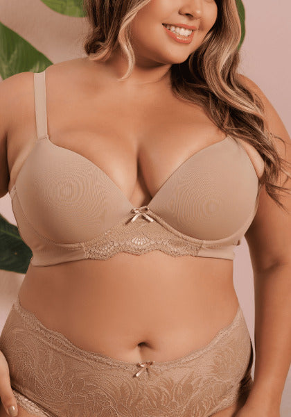 Sutiã Meia-Taça Reforçado Com Detalhe Em Renda Belle Femme