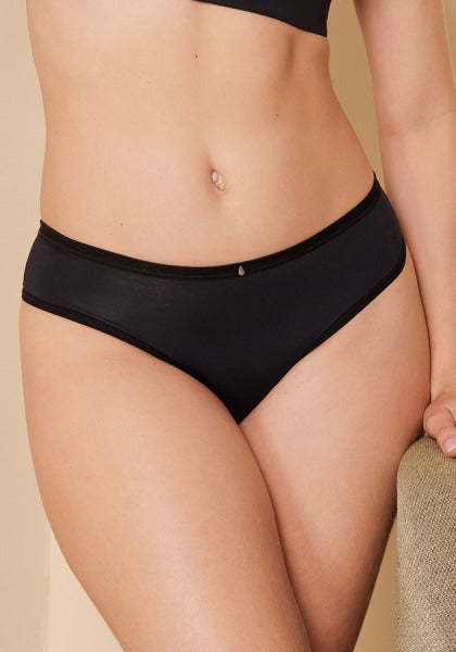 Calcinha Laterais Largas Em Microfibra Linge De Jour