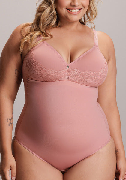 Modelador Com Bojo Sem Aro e Detalhe Em Renda Body Control
