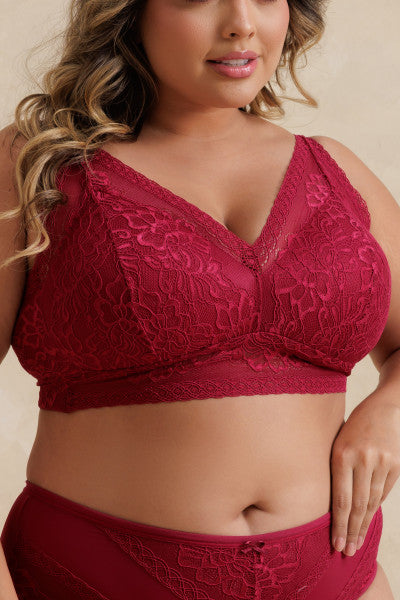 Sutiã Top Cropped em Renda com Bojo Macio Belle Femme