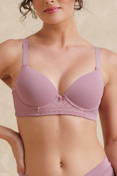 Sutiã Meia-Taça Reforçado Com Detalhe Em Renda Belle Femme