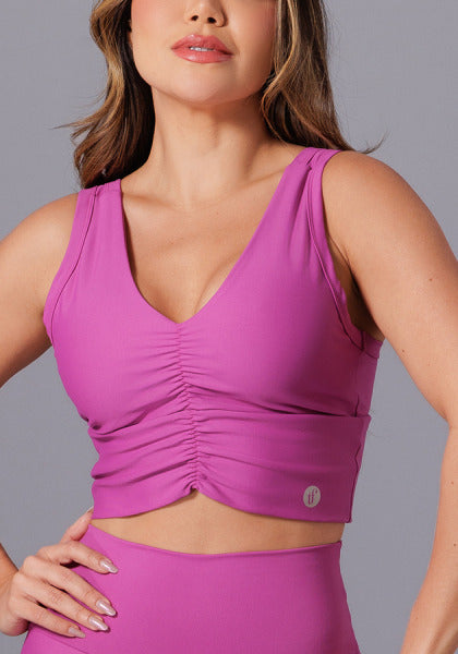 Top Alongado Franzido Action